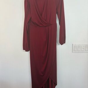 Holiday Long Sleeve Burgundy Dress